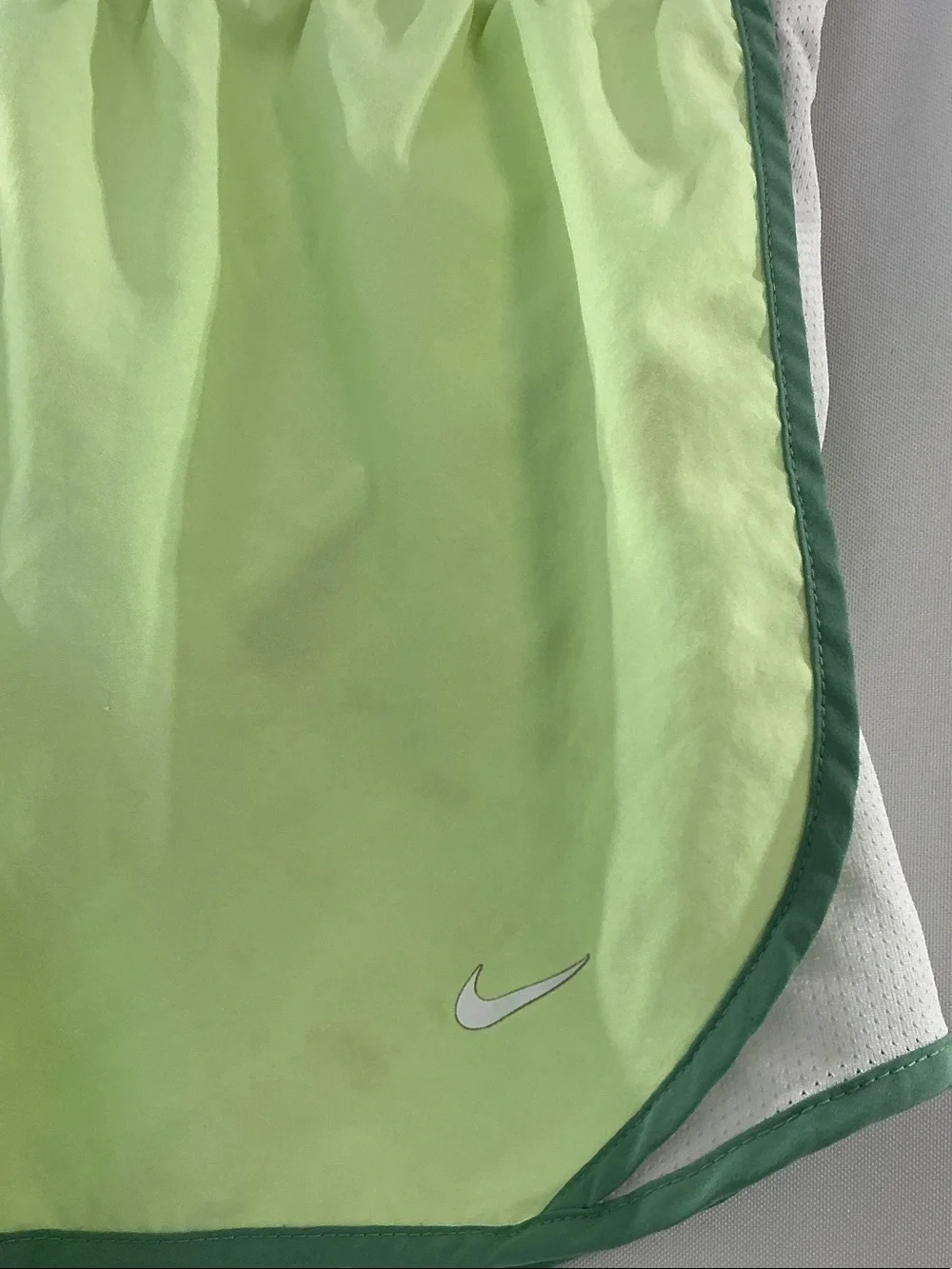 Nike Dri-Fit Neon Lime Shorts with Green Trim